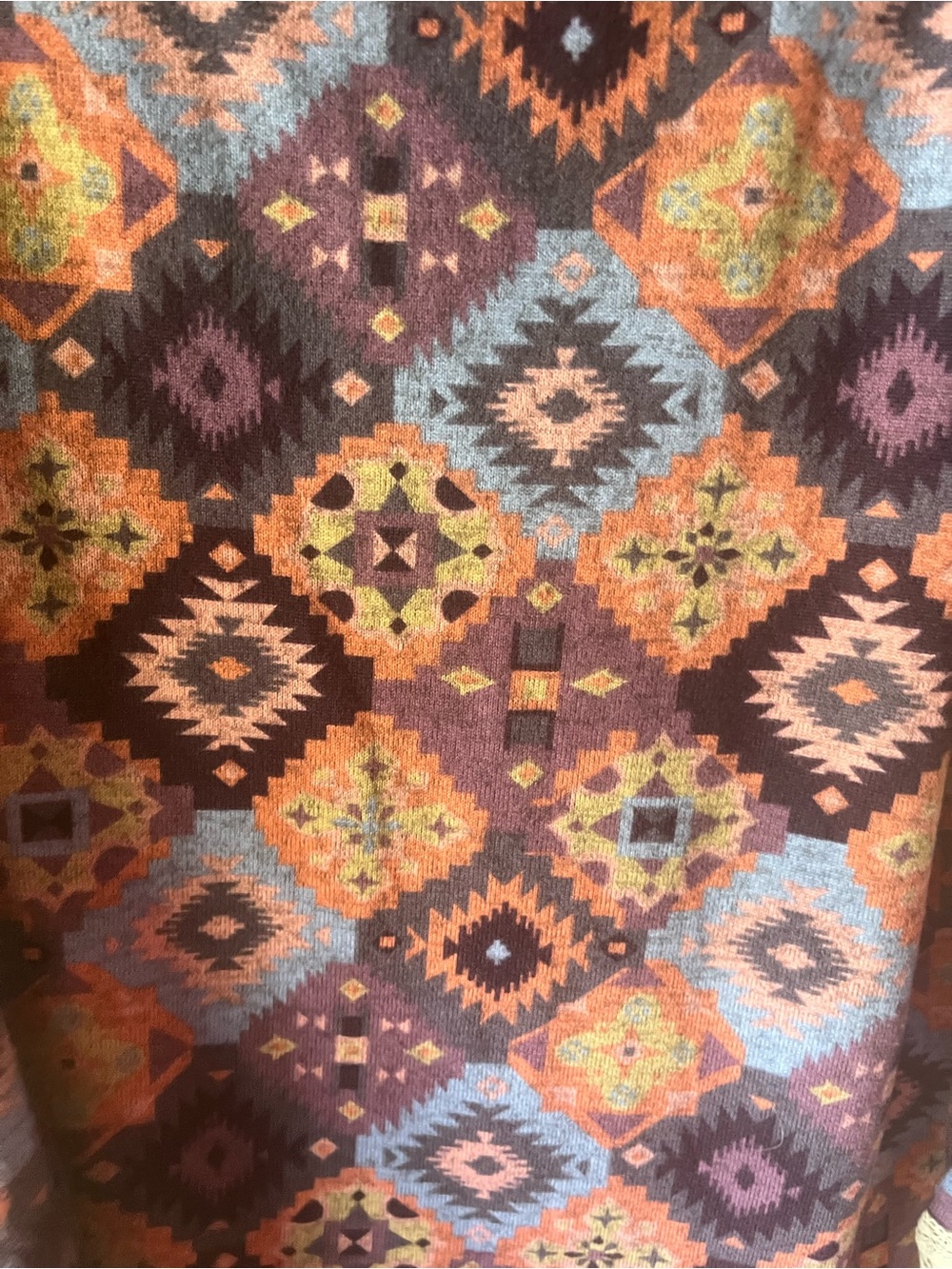 Women's Purple Geometric Print Long Sleeve Top - brand Entro - Picture 3 of 4